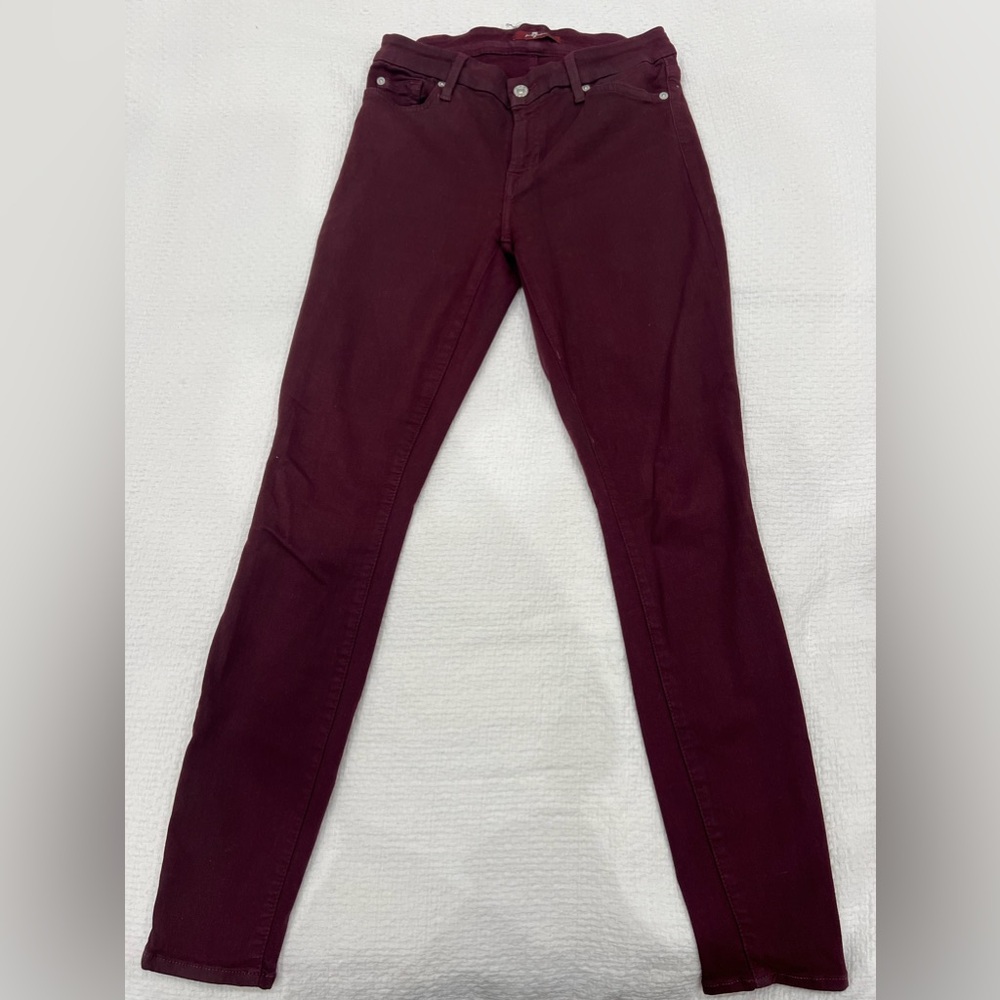 7 For All Mankind Burgundy Skinny Jeans
